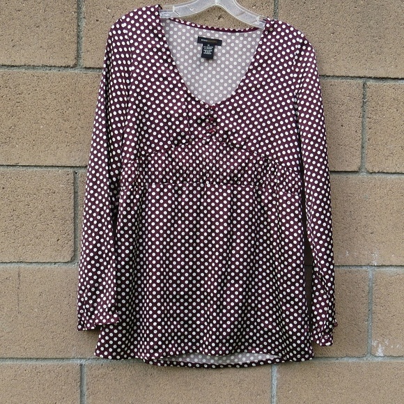 BCBG Maxazria Top Peplum Polka Dot XS Women - Picture 1 of 7